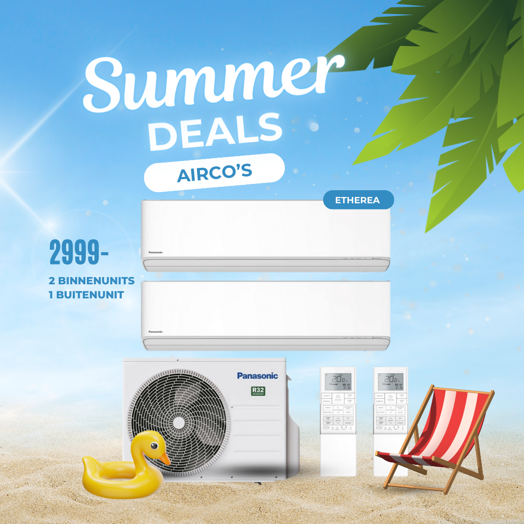 Airco: 2 binnenunits 1 buitenunit 2999 euro incl btw