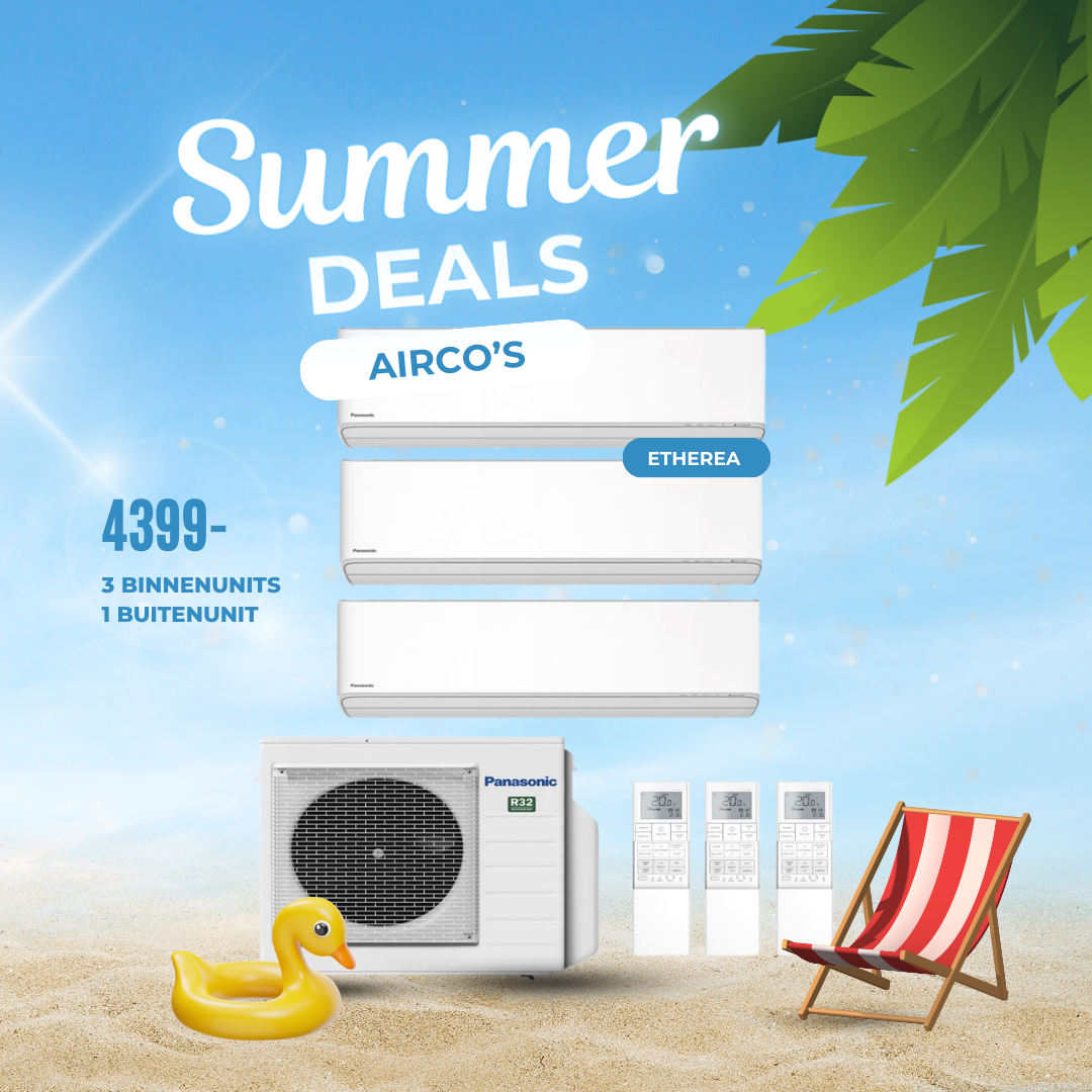 Airco: 3 binnenunits 1 buitenunit 4399 euro incl btw